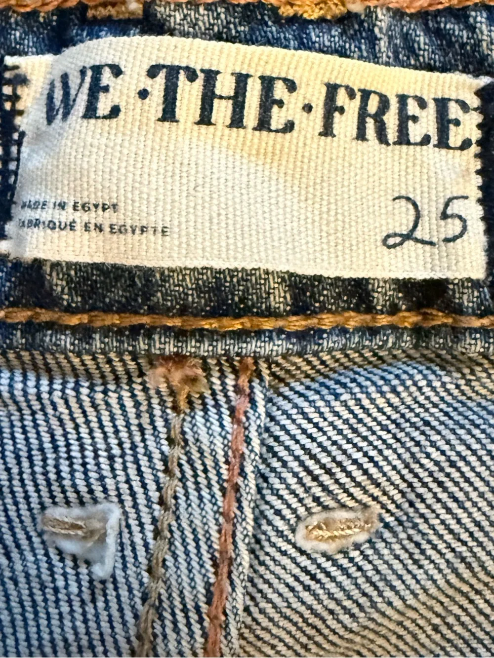 We The Free Sz 25 High Rise Raw Hem Straight Leg Jeans Blue Free People